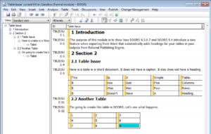 Creating another DOORS Table.